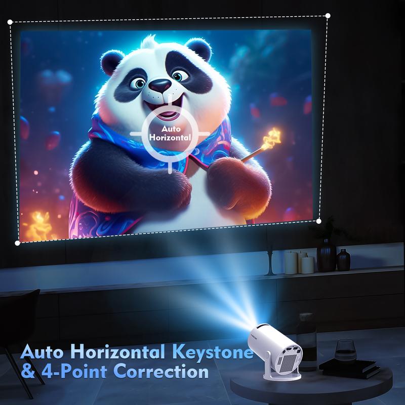 Portable 4K Mini Projector with built-in apps | Finally make “movie night at home” possible: set it up, project and enjoy — on a wall or ceiling