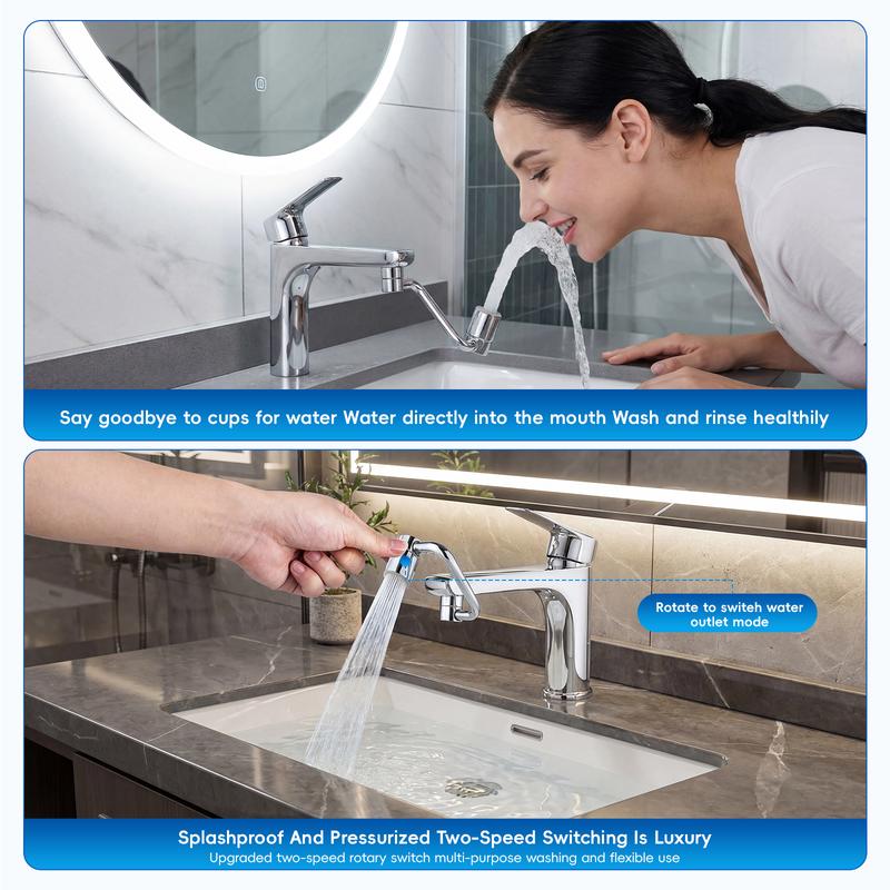 360° Rotating Faucet Extender Kit | Aim the stream exactly where you need it and rinse faster — with no splashing