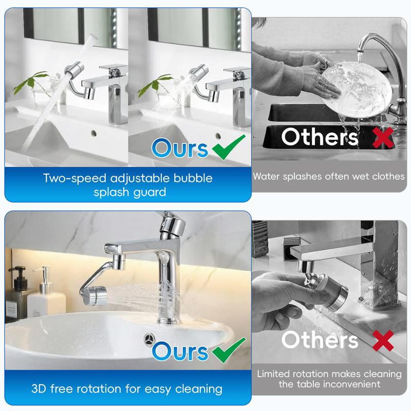 360° Rotating Faucet Extender Kit | Aim the stream exactly where you need it and rinse faster — with no splashing