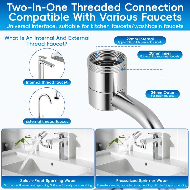 360° Rotating Faucet Extender Kit | Aim the stream exactly where you need it and rinse faster — with no splashing