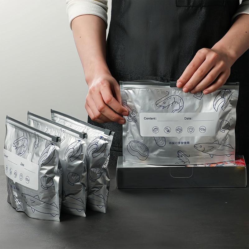 Reusable Aluminum Storage Bags | Save freezer space and preserve your food’s freshness and flavor longer (30 Storage Bags)