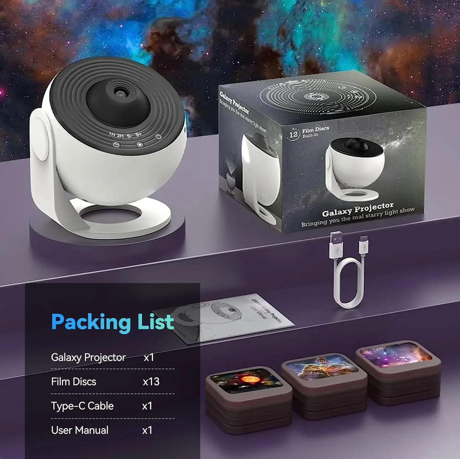 Galaxy Light Projector | Val elke nacht in slaap onder een prachtige sterrenhemel