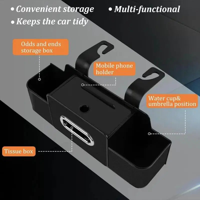 Universal Backseat Gap Organizer | Keep drinks steady and tissues handy for a cleaner car － every day