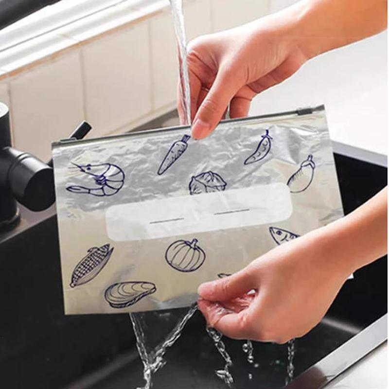Reusable Aluminum Storage Bags | Save freezer space and preserve your food’s freshness and flavor longer (30 Storage Bags)