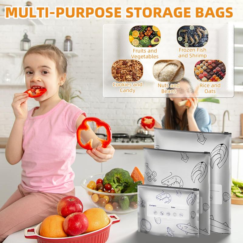 Reusable Aluminum Storage Bags | Save freezer space and preserve your food’s freshness and flavor longer (30 Storage Bags)