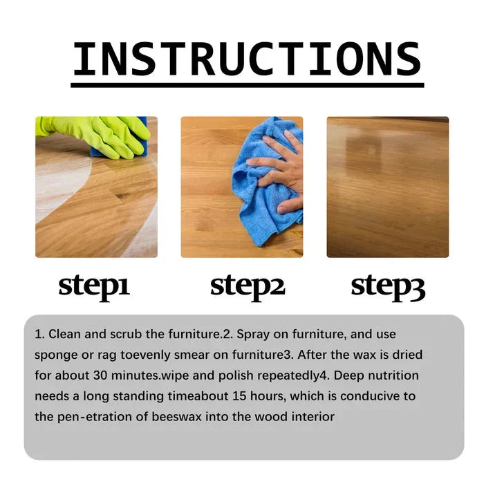 Přírodní včelí vosk ve spreji | Obnovte dřevěný nábytek do stavu jako nový – s bohatým a prvotřídním leskem během několika sekund