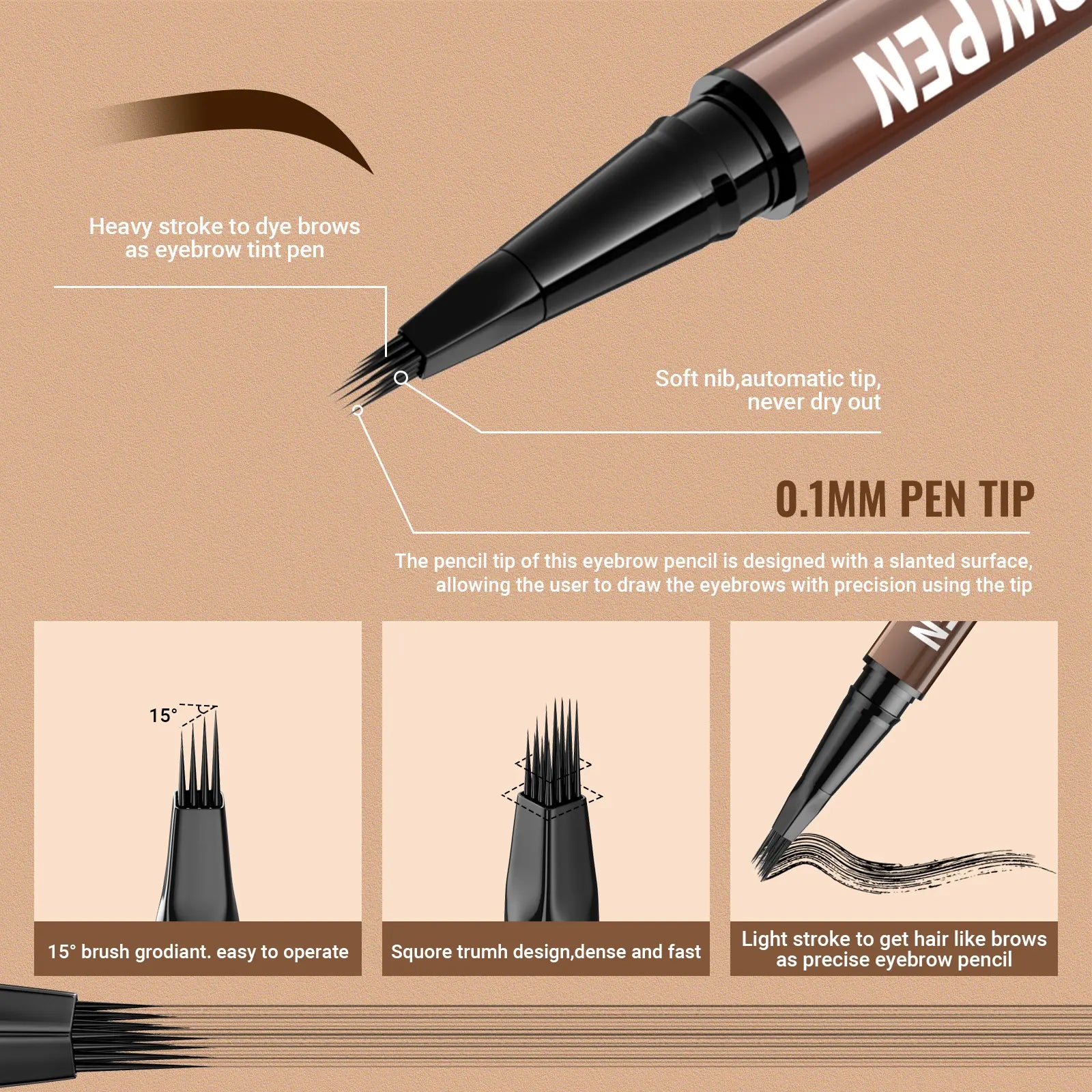 4D Microblading Eyebrow Pen | Wake up your face with natural-looking brows – waterproof wear that stays put all day