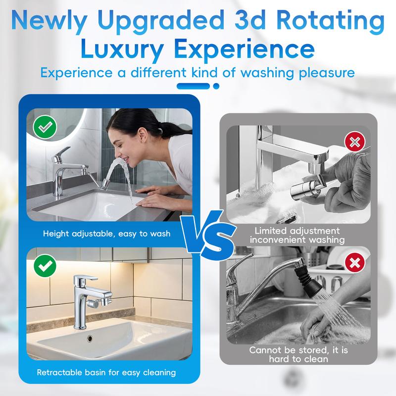 360° Rotating Faucet Extender Kit | Aim the stream exactly where you need it and rinse faster — with no splashing