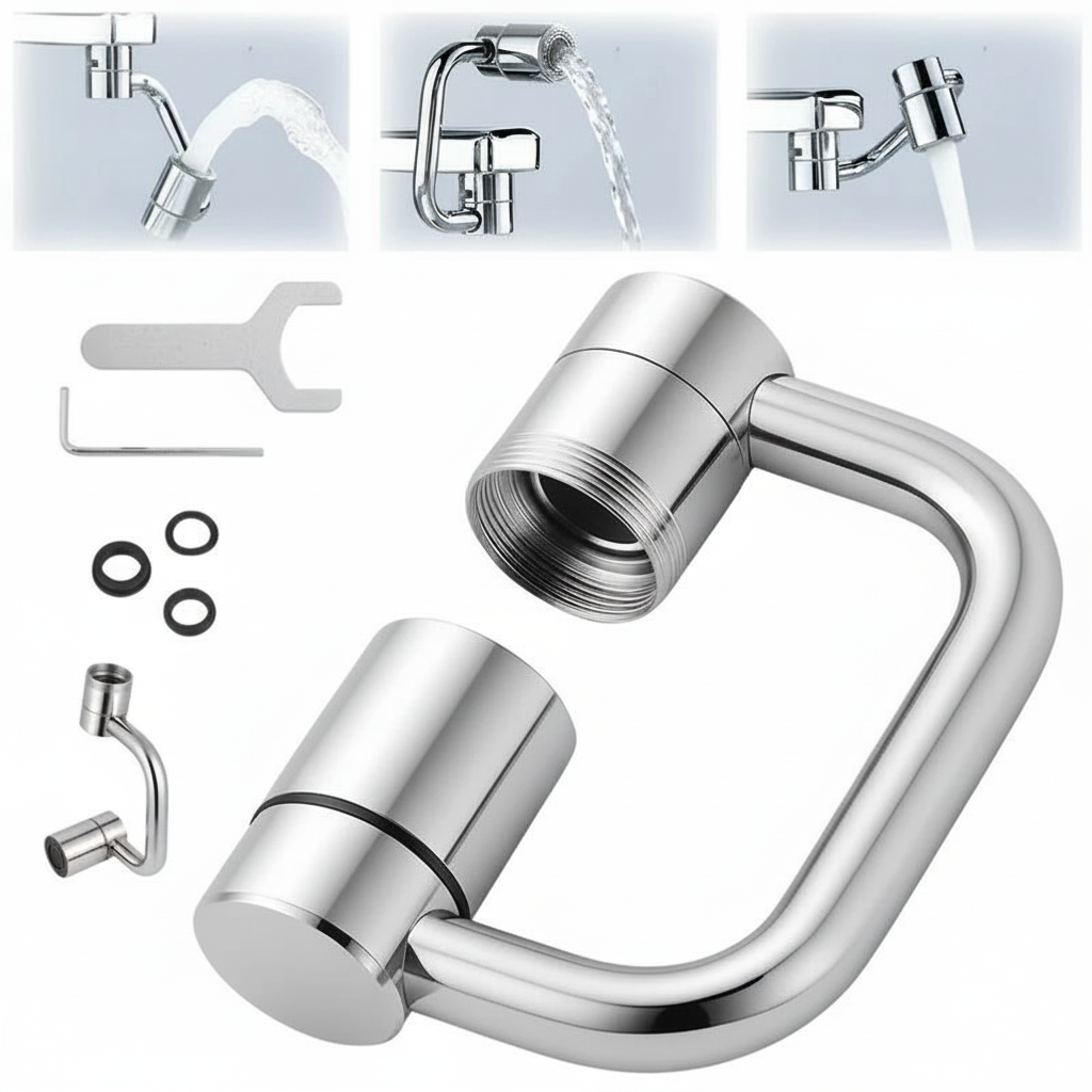360° Rotating Faucet Extender Kit | Aim the stream exactly where you need it and rinse faster — with no splashing