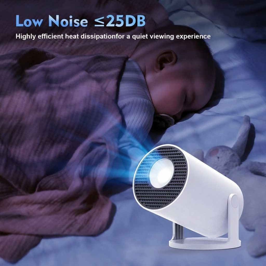 Portable 4K Mini Projector with built-in apps | Finally make “movie night at home” possible: set it up, project and enjoy — on a wall or ceiling